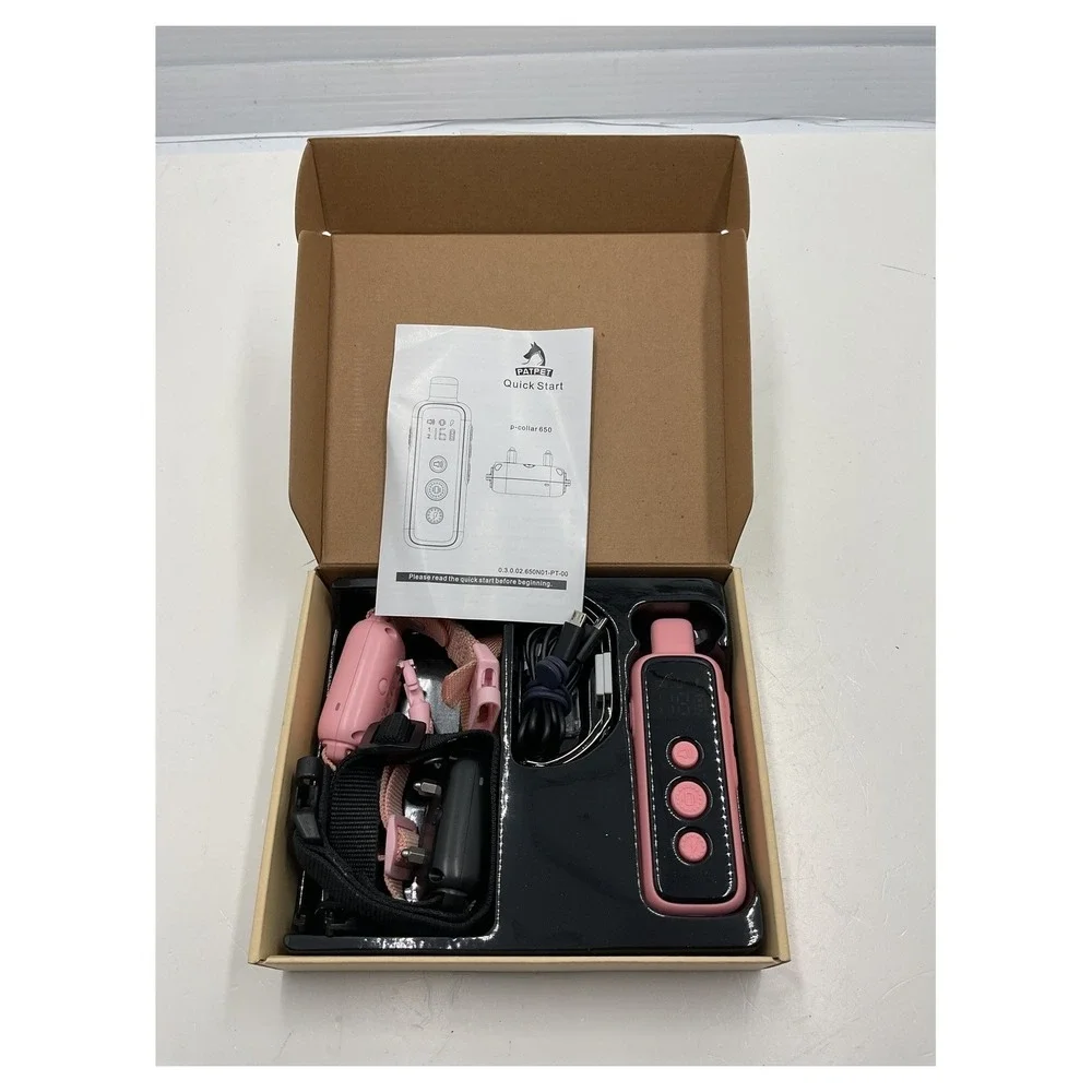 Patpet‎ P650 Smart Dog Training Collar Remote 2 Collars Pink/Black